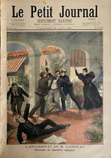 Small Journal 1897 No. 353 Assassination of Canovas - Felix Faure in the Alps