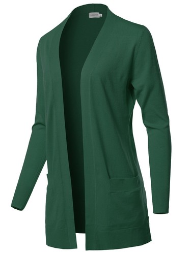 FashionOutfit Women's Long Sleeves Long-Line Soft Sweater Viscose Knit Cardigan - Picture 31 of 42