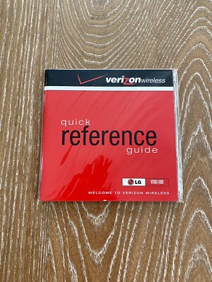 Verizon Wireless LG VX6100 CD Quick Reference Guide User Guide New