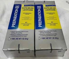 LOT OF 2 Preparation H Rapid Relief with Lido Hemorrhoid 1oz EXP2026+ NEW SHIP