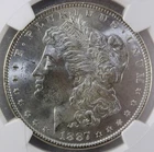 1887 P Morgan Silver Dollar  New York Bank Hoard From U.S. Treasury Bag NGC MS66