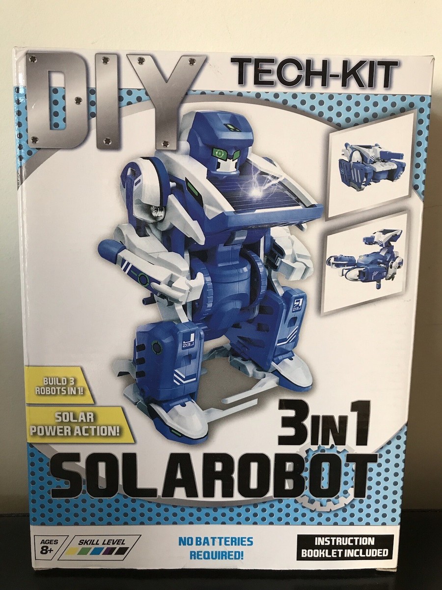 In Solar Robot DIY Tech-Kit Blue White Assembly New