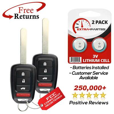 2 For 2014 2015 2016 2017 Honda Civic Keyless Entry Remote Key Fob Transmitter