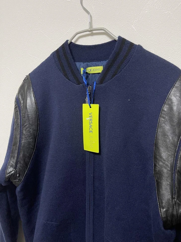 Versace Jeans Padded Blouson Navy Size S 40% Wool 40% Acrylic Zip-up Men's U2710 - Image 2 of 4