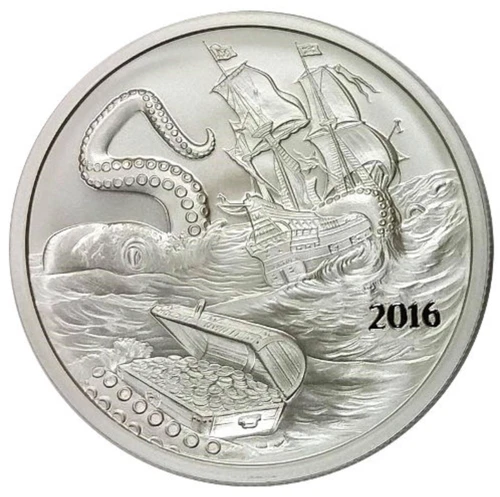 2016 Silverbug Island  Kraken 1 Oz 999 Pure Silver Coin Round Bullion IN STOCK!!