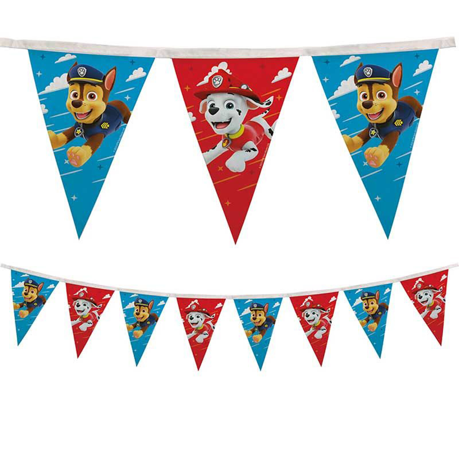 Paw Patrol Party Bunting Decoration Fabric Reusable Puppy Banner Flags Garland