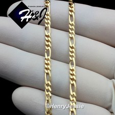 24"MEN WOMEN 18K Gold Filled 3mm Gold Figaro Link Chain Necklace GFN1