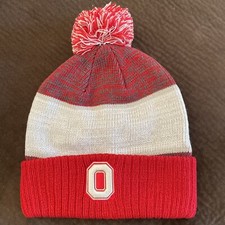 Ohio State OSU Buckeyes Block O Cuffed Knit Winter Beanie Hat Cap Retro Pom NEW