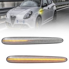 COPPIA FRECCE LATERALI BIANCO TRASPARENTI DINAMICHE A LED ALFA ROMEO GIULIETTA