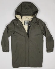 Levi Strauss & Co Parka Size Medium Hooded Sherpa Lined Zip and Snap Closure