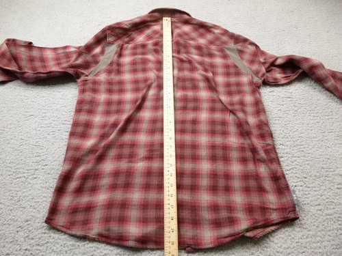 Under Armour Flannel Shirt Adult XL Red Gray Snap Front Mens Pocket Logo - Photo 15/15