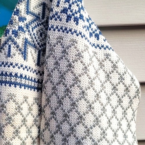 Vintage Dale Of Norway Wool Knit Cardigan Sweater Size 44 Fair Isle New With Tag - Picture 9 of 19