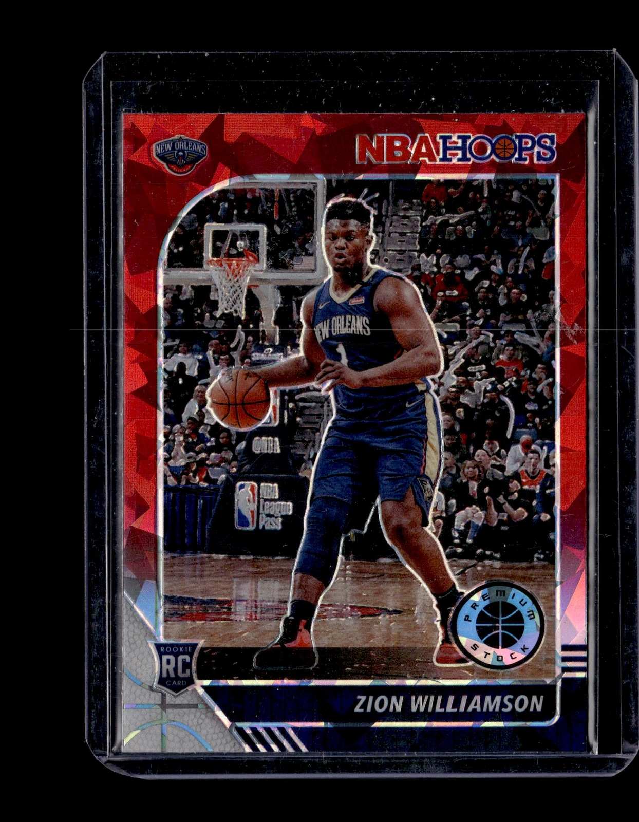 2019-20 Hoops Premium Stock Prizms Red Cracked Ice #258 Zion Williamson RC