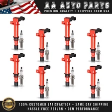 8 Red Ignition Coil & 8 Platinum Spark Plug for Dodge Ram 1500 2002-2007 4.7L