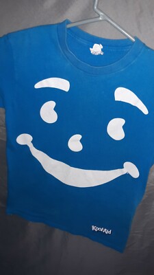 ★KIRSH★ Uni Vintage Graphic Man to Man Melange Blue BLUE KOOL-AID MAN Graphic T-Shirt Size small S Blue Vintage
