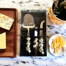 Cheese Cutters Dellarobbia Cheese Serving Set Stainless Steel Cheese Knives Set