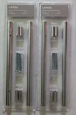 2 Pack(4 Handles) IKEA Lansa Drawer Pull Handle Stainless  601.387.59 (B3-D17)