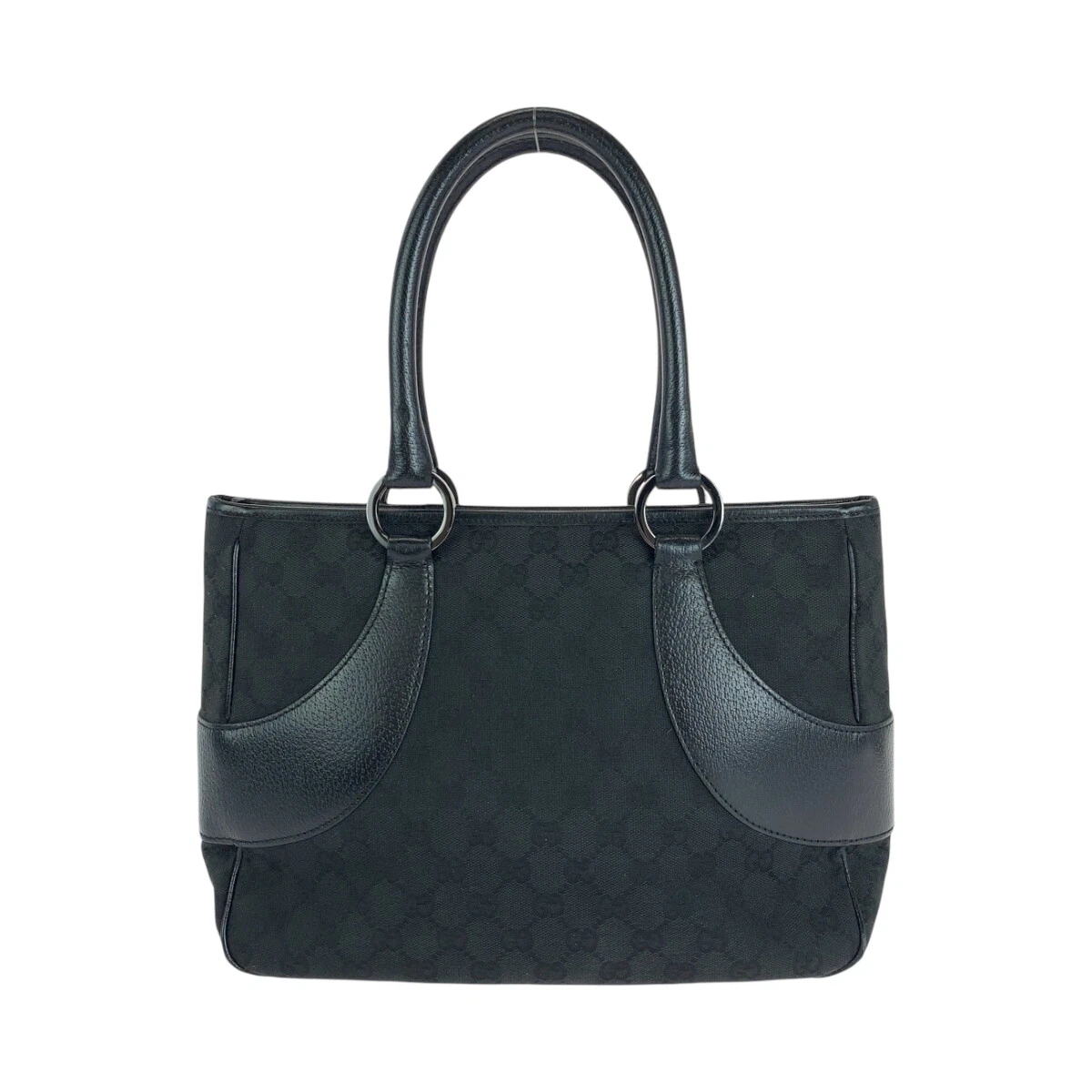 Sac fourre tout bandoulière GUCCI 113011 noir GG toile/cuir GG