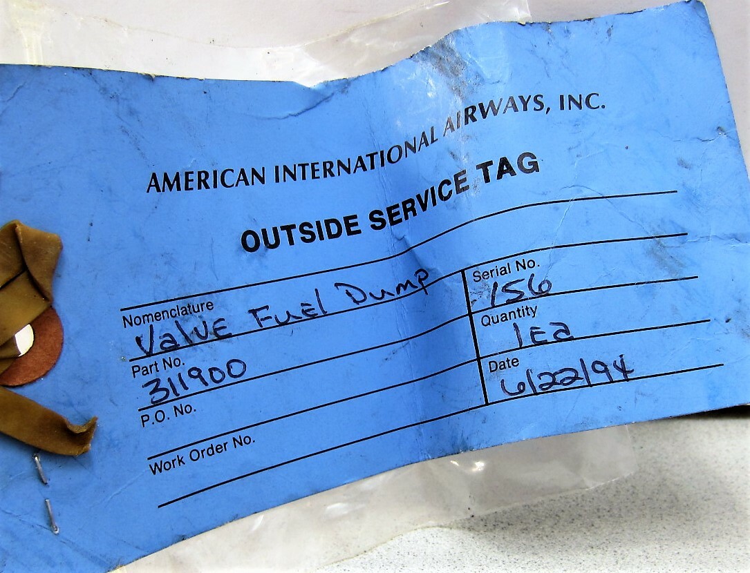 Aircraft Part 311900 Fuel Dump Valve Accessory Products Corp. eBay