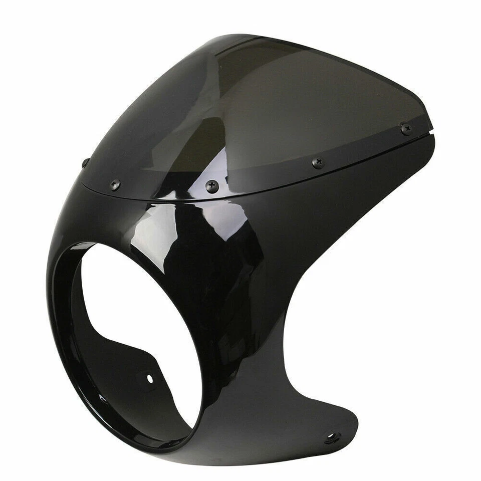 Universal 7" Motorcycle Headlight Lamp Cafe Racer Fairing Windshield For Harley — 第 3/4 张图片