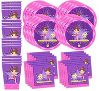 Gymnastics Star Birthday Party Supplies Set Plates Napkins Cups Tableware Kit... on sale Gymnastics Star Birthday Party Supplies Set Plates Napkins Cups Tableware Kit... on sale