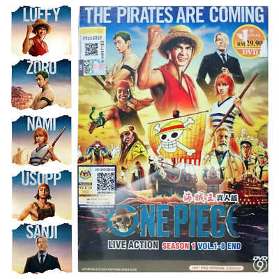 DVD ONE PIECE LIVE ACTION SEASON 1 ENG DUB (1-8 EPISODE END) FREE