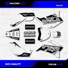 White & Gray Shift Racing Graphics Kit fits 08-25 YAMAHA TTR110 TTR 110 decal