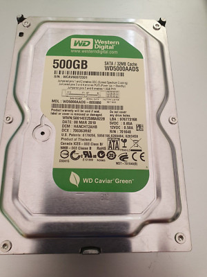 Festplatte Western Digital 500GB SATA / 32MB Cache - WD5000AADS 3,5 ZOLL -