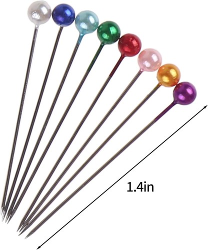 CCINEE 1000PCS Multicolor Straight Pins Quilting Pearl Sewing 1000 Pcs - Picture 2 of 6