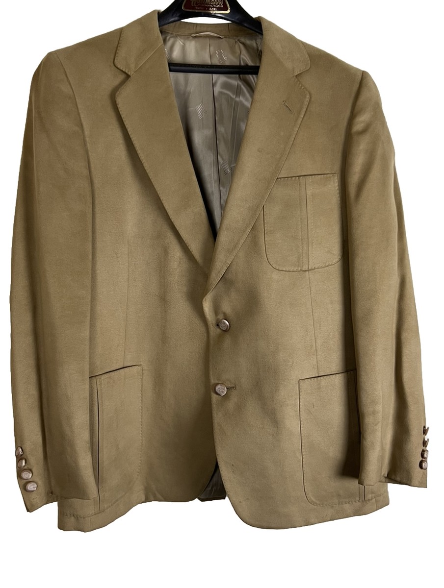 Lanvin Paris NY Men's Tan Feather Suede Blazer Jacket 48R