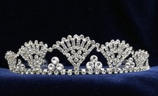 Crystal Rhinestones Tiara Silver with Combs. Tiara Silver. 1.25" Tall