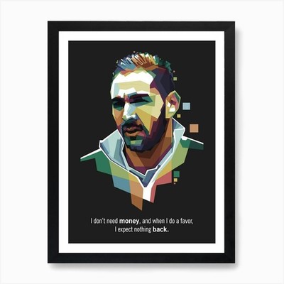 Benzema Pop Art WPAP Kunstdruck gerahmt Wandbild Poster Leinwanddruck Bild
