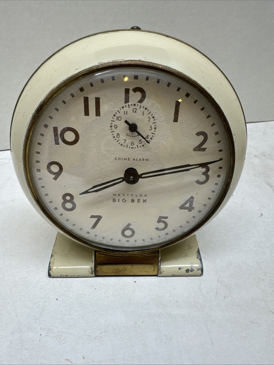 Westclox Big Ben Alarm Clock Ivory Brass 1940s | eBay