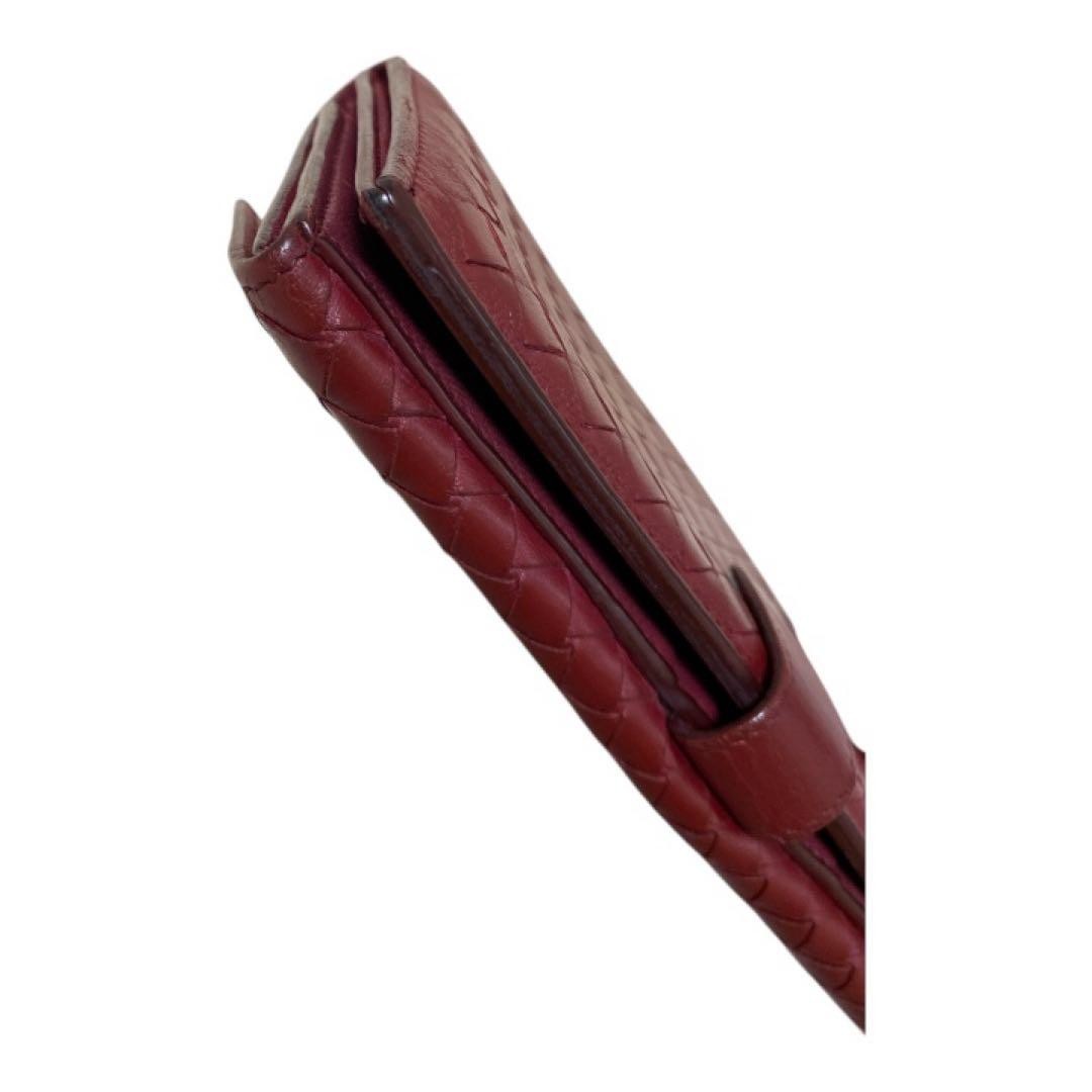 Bottega Veneta Men's Bifold Wallet Red Leather Slim Condition Used Japan thumbnail 7