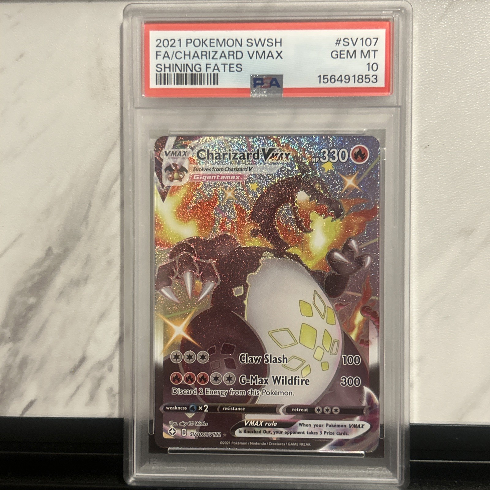 2021 Charizard VMAX Shining Fates Card SV107/SV122 PSA 10