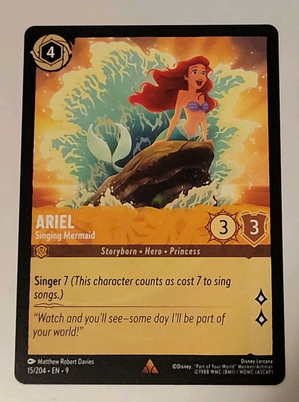 Disney Lorcana TCG - Fabled: Ariel (015/204) - Rare - Near Mint