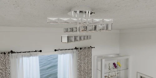 Quoizel PCCME1718 Comet 18"W LED Semi-flush Ceiling Fixture - Chrome - Picture 2 of 8