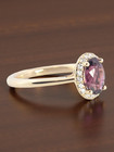 ESTATE JEWELRY SOLID 14K YELLOW GOLD RING RUBELITE DIAMOND HALO SIZE 7.25 #7820 — photo 3
