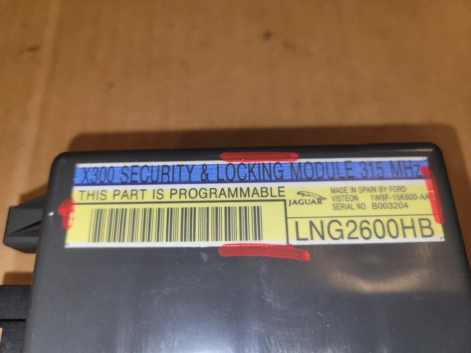 Jaguar XJ8 XJR XKR 2000 A 2003 MÓDULO DE CONTROL DE BLOQUEO DE ROBO DE SEGURIDAD LNG2600HB Foto 3 de 4