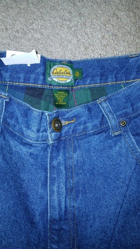 CABELA'S-MEN'S COTTON FLANNEL LINED BLUE JEANS-NEW/TAGS -36 x 36-RELAXED FIT - Picture 5 of 8