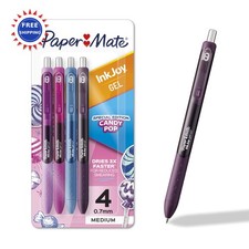 Paper Mate InkJoy Gel Pens 4 Count Candy Colors Medium 0.7mm Point Retractable