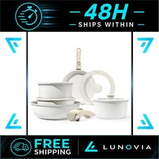 Ensemble de casseroles et poêles antiadhésives GiPP 11 pièces ustensiles de cuisine à induction blanc