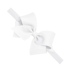 White Girls Classic Grosgrain Hair Bow Matching Baby Band Small 624 Months