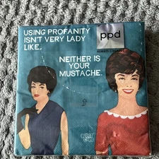 20ct Bloated Beverage Napkins 10x10 Made In Germany ppd blunt card your mustache