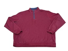 johnnie-O Sweater Mens XXL Red Sully 1/4 Quarter Zip Mock Neck Golf Blend