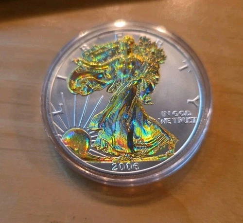 2006 Silver Eagle $1 Dollar 1oz Uncirculated .999 -colorized.
