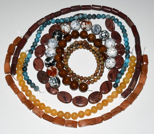 Gemstone Beads Aragonite Jasper Marble Moss Opalite Aventurine - Picture 2 of 10
