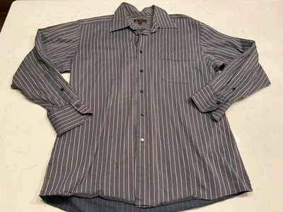 VTG Ben Sherman Men’s 16.5 32-33 Gray Striped Long Sleeve Button Dress Shirt - Image 1 of 4