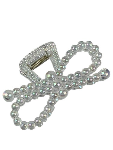 Elegant Women Hair Claw Clip Clear Iridescent Bowknot Style Clip Medium Size - Picture 3 of 18