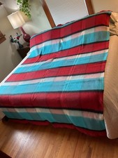 2 Vintage Striped Wool Camp Cabin Blankets